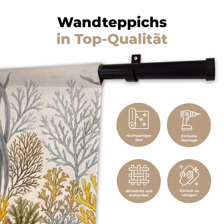Natuur - Onderwater - Botanisch - Vintage - Kleurrijk Wandkleed katoen klein -tsfeer2_DE