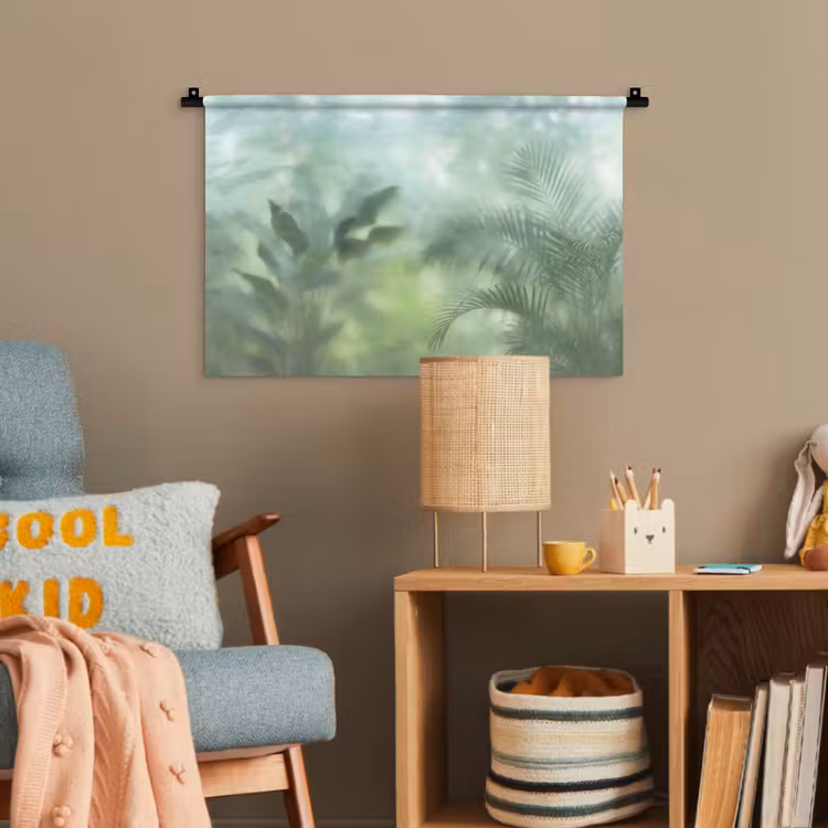 Natuur - Vervaagd - Groen - Abstract - Modern Wandkleed katoen klein -wsfeer4_kind