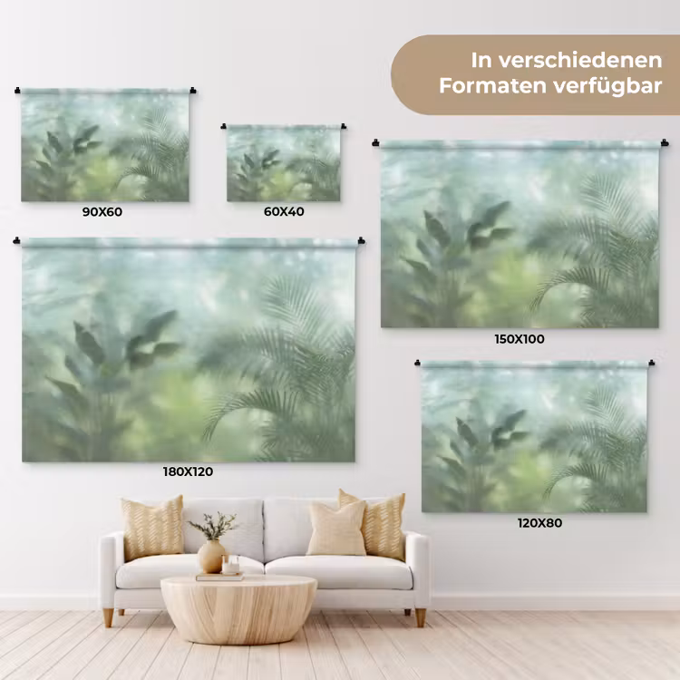 Natuur - Vervaagd - Groen - Abstract - Modern Wandkleed katoen klein -tsfeer8_DE
