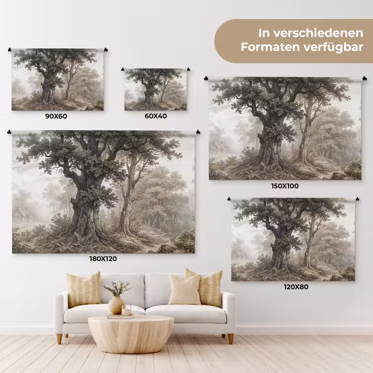 Natuur - Bos - Eik Wandkleed katoen klein -tsfeer8_DE