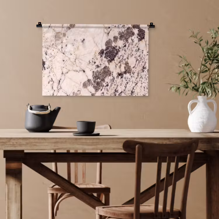 Natuursteen - Patroon - Abstract - Beige - Grijs Wandkleed katoen klein -sfeer6