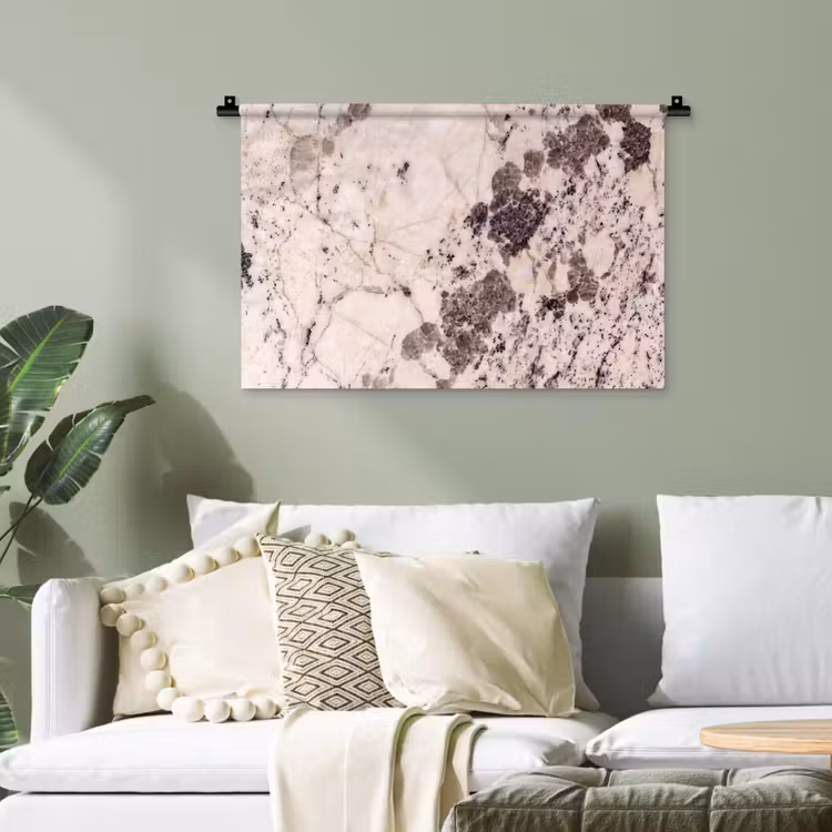 Natuursteen - Patroon - Abstract - Beige - Grijs Wandkleed katoen klein -sfeer7