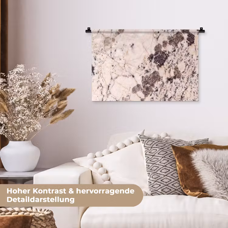 Natuursteen - Patroon - Abstract - Beige - Grijs Wandkleed katoen klein -tsfeer1_DE