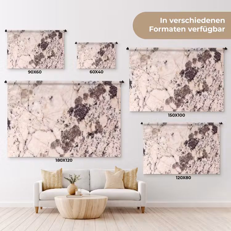 Natuursteen - Patroon - Abstract - Beige - Grijs Wandkleed katoen klein -tsfeer8_DE