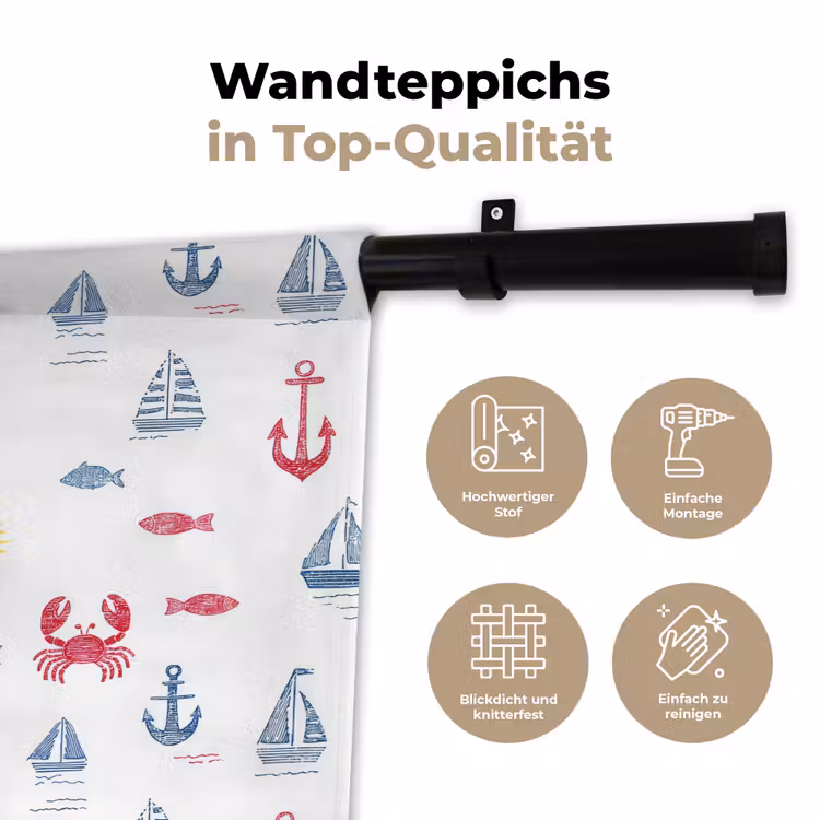 Nautisch - Illustraties - Kleurrijk Wandkleed katoen klein 269 -tsfeer2_DE
