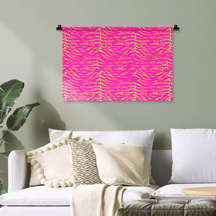 Neon - Groen - Roze - Tijger Wandkleed katoen klein 269 -sfeer7