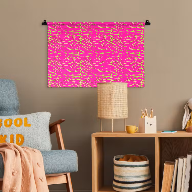 Neon - Groen - Roze - Tijger Wandkleed katoen klein 269 -wsfeer4_kind