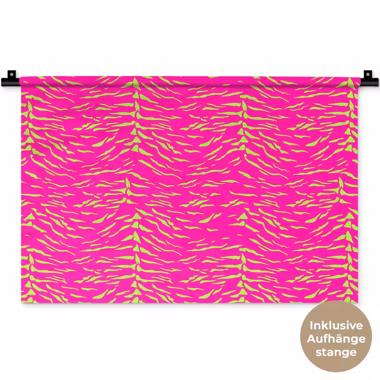 Neon - Groen - Roze - Tijger Wandkleed katoen klein 269 -t3d_DE
