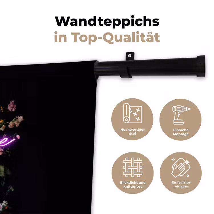 Neon - Vaas - Bloemen Wandkleed katoen klein -tsfeer2_DE