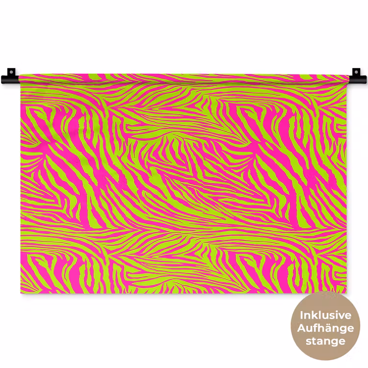 Neon - Zebra - Roze - Groen Wandkleed katoen klein 269 -t3d_DE