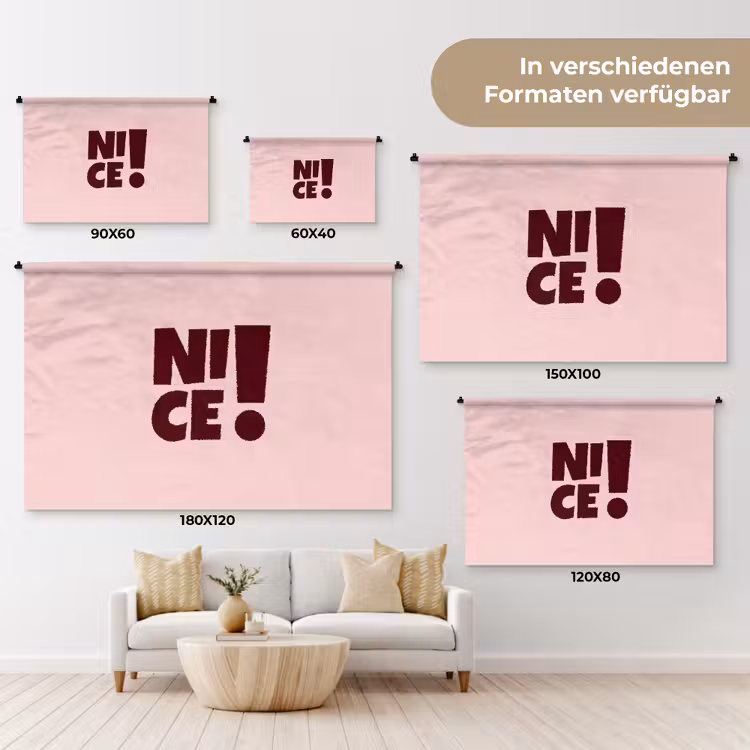Nice - Uitroepteken - Roze Wandkleed katoen klein -tsfeer8_DE