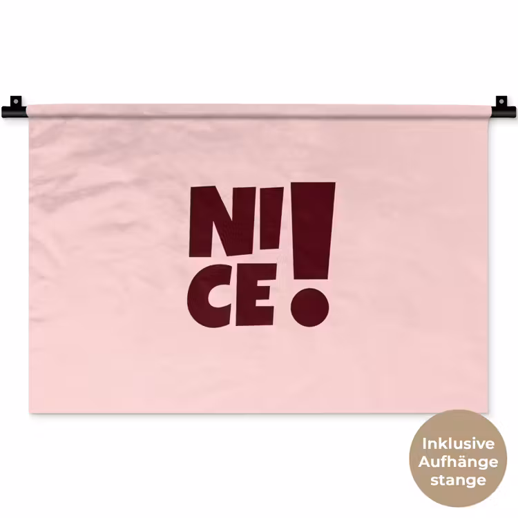 Nice - Uitroepteken - Roze Wandkleed katoen klein -t3d_DE