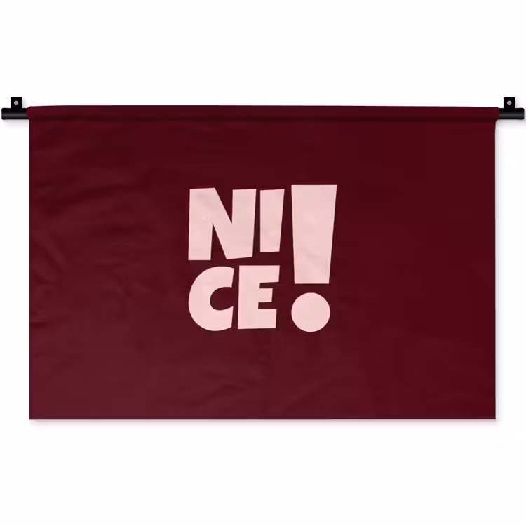 Nice - Uitroepteken - Rood Wandkleed katoen klein -zz3d