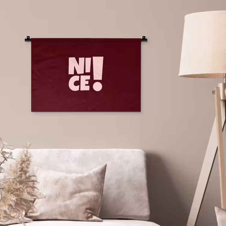 Nice - Uitroepteken - Rood Wandkleed katoen klein -sfeer4