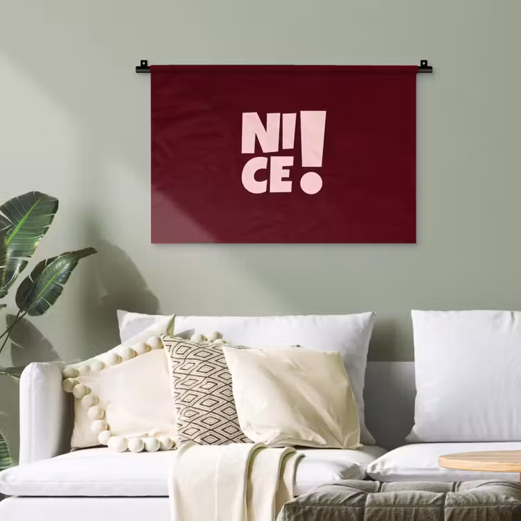 Nice - Uitroepteken - Rood Wandkleed katoen klein -sfeer7