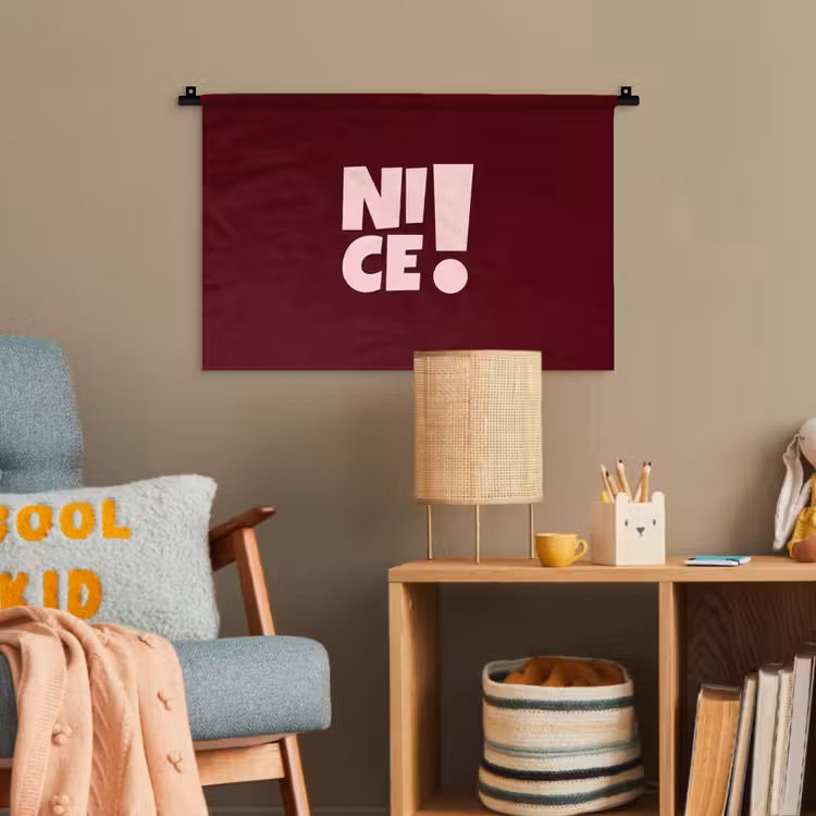 Nice - Uitroepteken - Rood Wandkleed katoen klein -wsfeer4_kind
