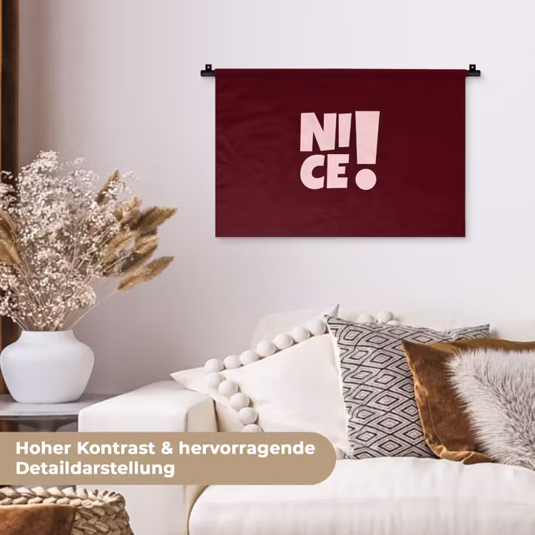 Nice - Uitroepteken - Rood Wandkleed katoen klein -tsfeer1_DE