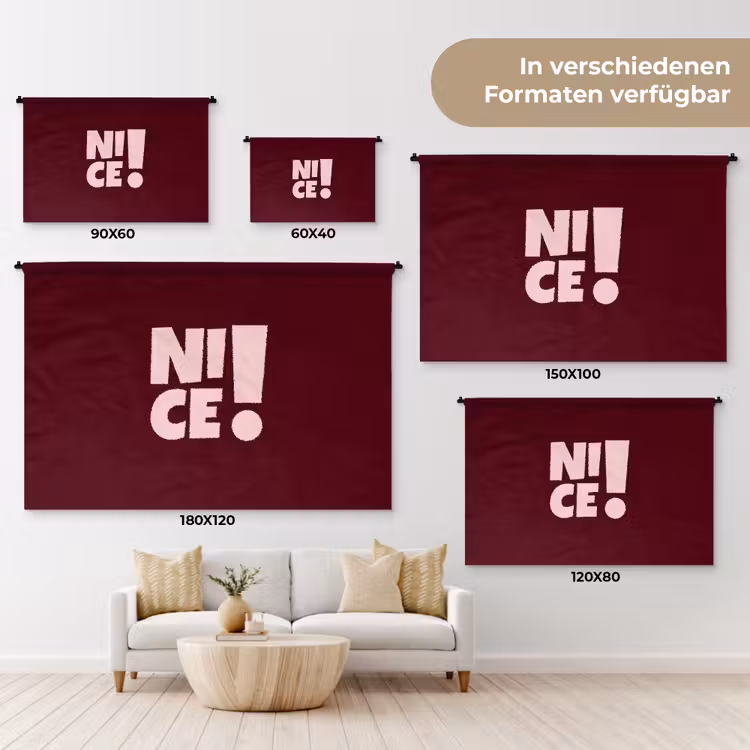 Nice - Uitroepteken - Rood Wandkleed katoen klein -tsfeer8_DE