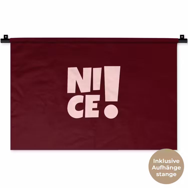 Nice - Uitroepteken - Rood Wandkleed katoen klein -t3d_DE