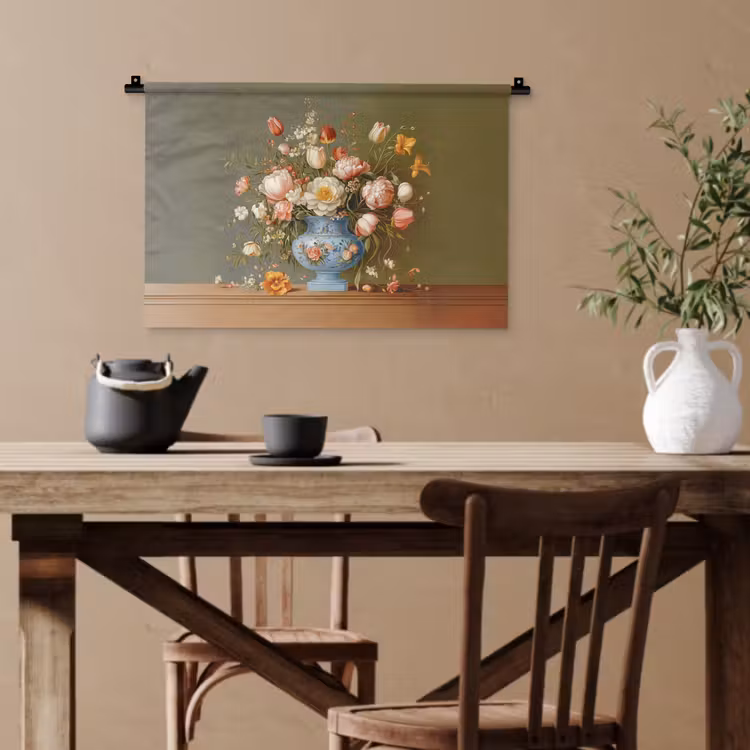 Neutral - Bloemen - Boeket - Vaas Wandkleed katoen klein -sfeer6