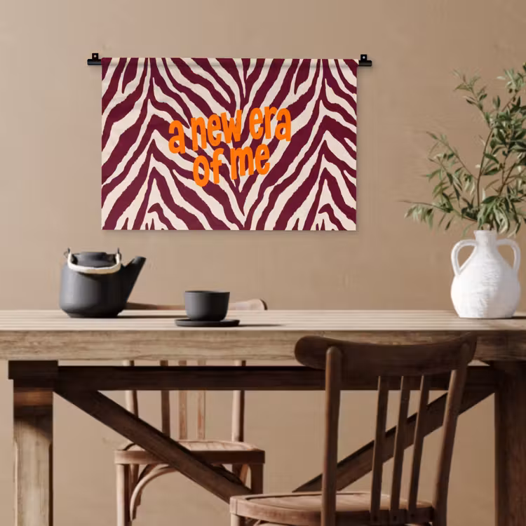 New era - Bordeaux - Zebraprint Wandkleed katoen klein -sfeer6