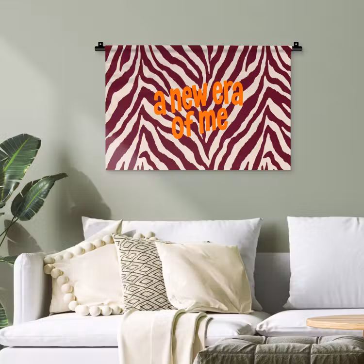 New era - Bordeaux - Zebraprint Wandkleed katoen klein -sfeer7