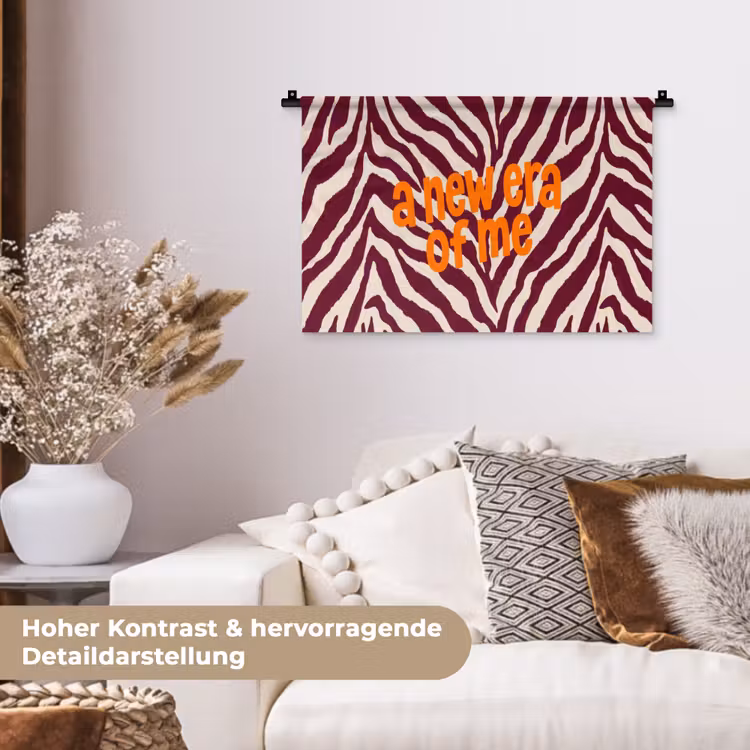 New era - Bordeaux - Zebraprint Wandkleed katoen klein -tsfeer1_DE