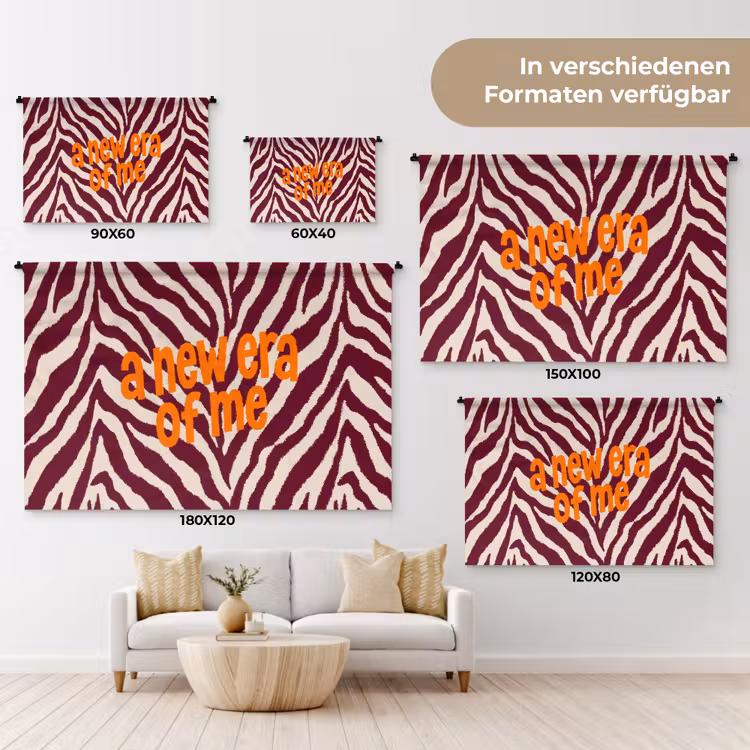 New era - Bordeaux - Zebraprint Wandkleed katoen klein -tsfeer8_DE