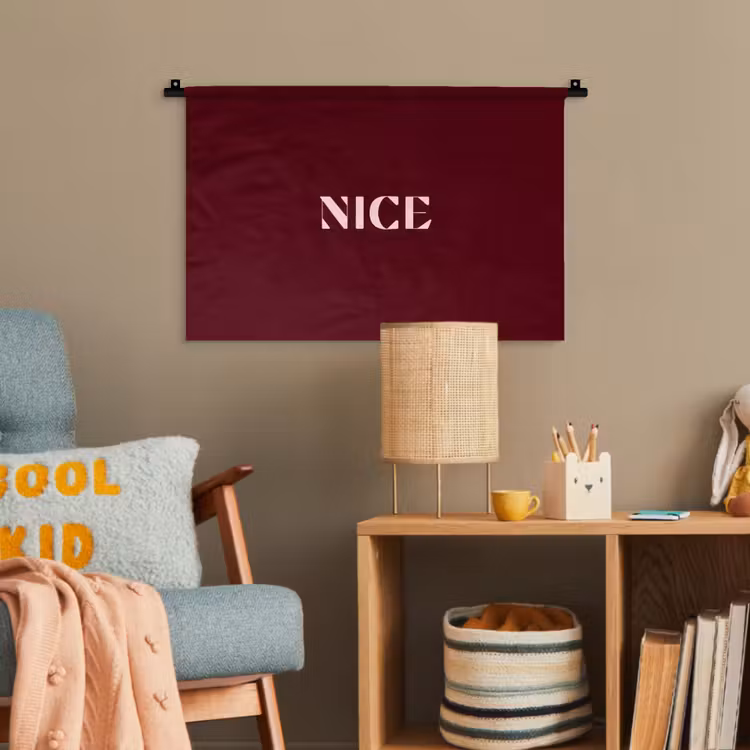 Nice - Bordeaux - Roze Wandkleed katoen klein -wsfeer4_kind