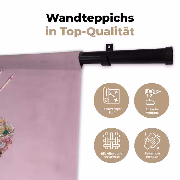 Noodles - Edelstenen - Stokjes - Roze Wandkleed katoen klein -tsfeer2_DE