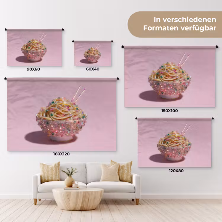 Noodles - Edelstenen - Stokjes - Roze Wandkleed katoen klein -tsfeer8_DE