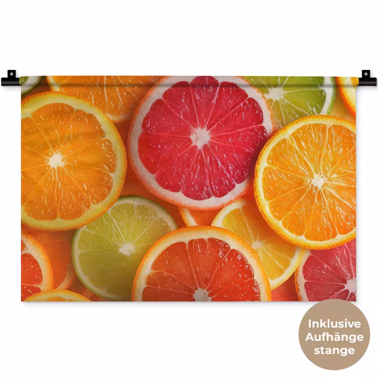 Fruit - Kleurrijk - Close up Wandkleed katoen klein -t3d_DE