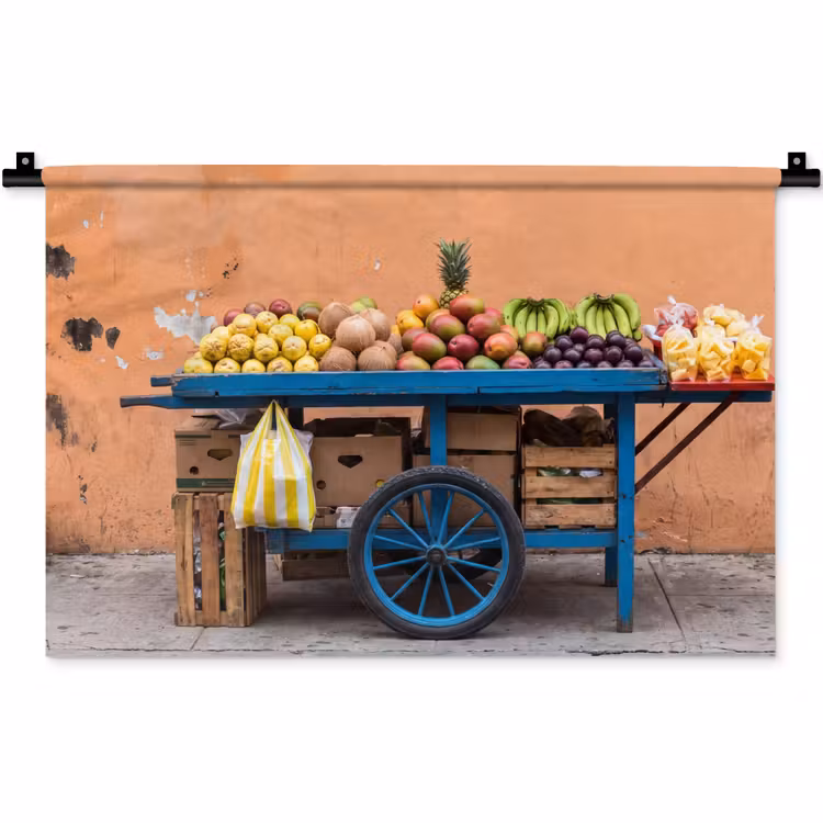 Wandteppich - Obst – Kar – Straße - Fruit - Kar - Straat Wandkleed katoen klein