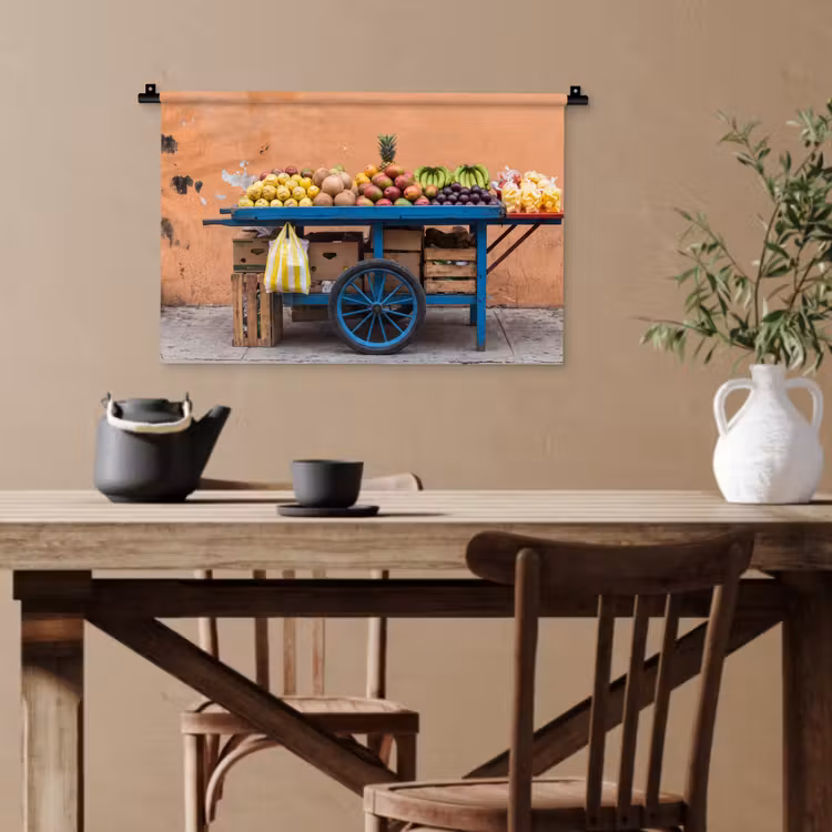 Wandteppich - Obst – Kar – Straße - Fruit - Kar - Straat Wandkleed katoen klein