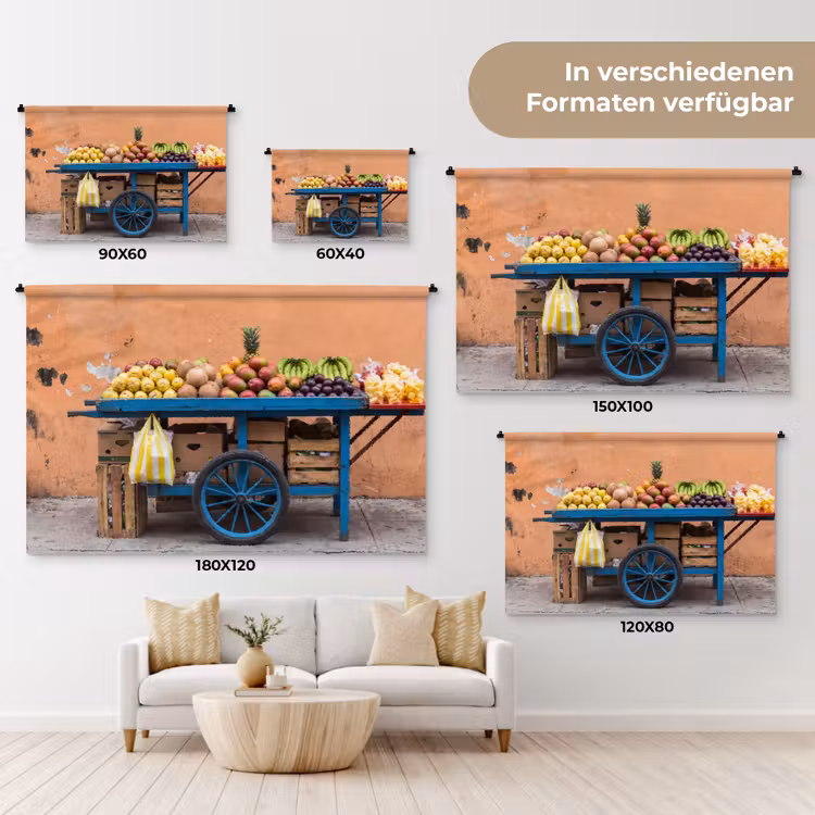 Wandteppich - Obst – Kar – Straße - Fruit - Kar - Straat Wandkleed katoen klein