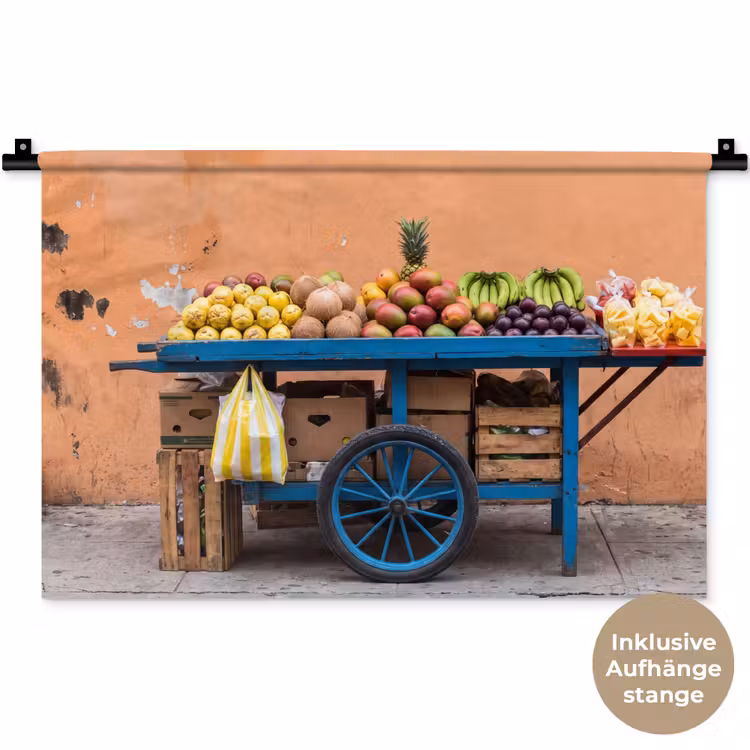 Wandteppich - Obst – Kar – Straße - Fruit - Kar - Straat Wandkleed katoen klein