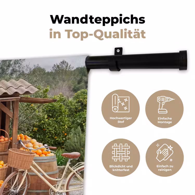 Wandteppich - Obst – Markt – Ländlich - Fruit - Markt - Landelijk Wandkleed katoen klein