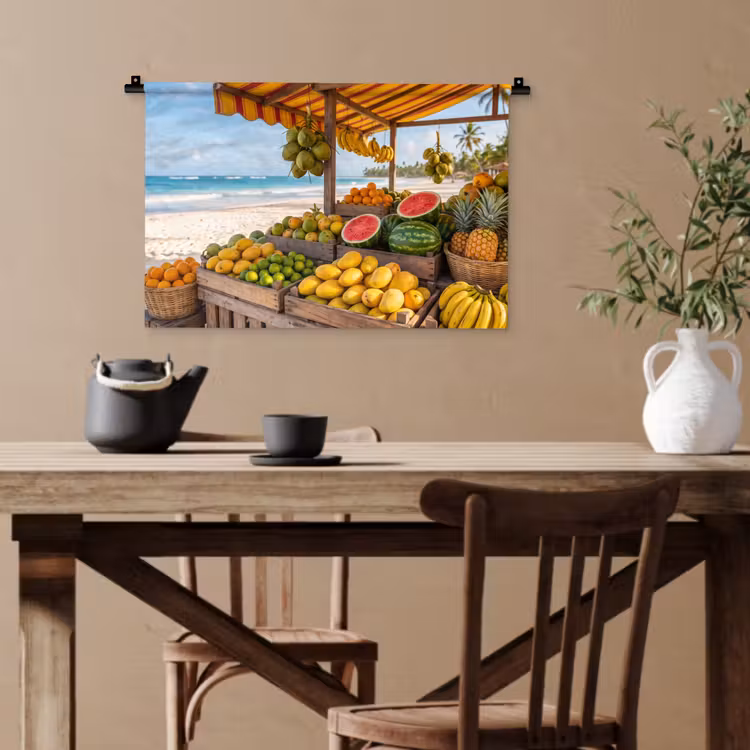 Wandteppich - Obst – Strand – Tropisch - Fruit - Strand - Tropisch Wandkleed katoen klein