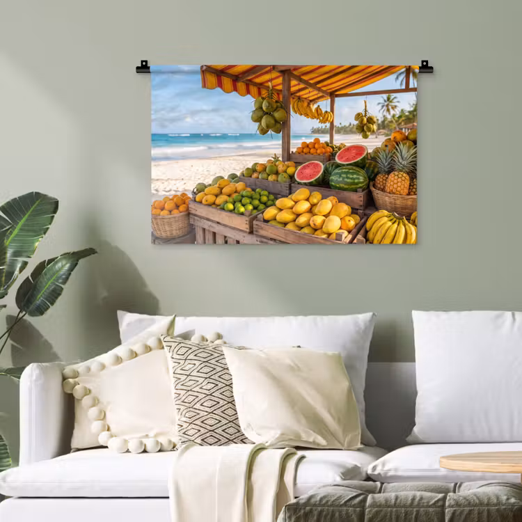 Wandteppich - Obst – Strand – Tropisch - Fruit - Strand - Tropisch Wandkleed katoen klein