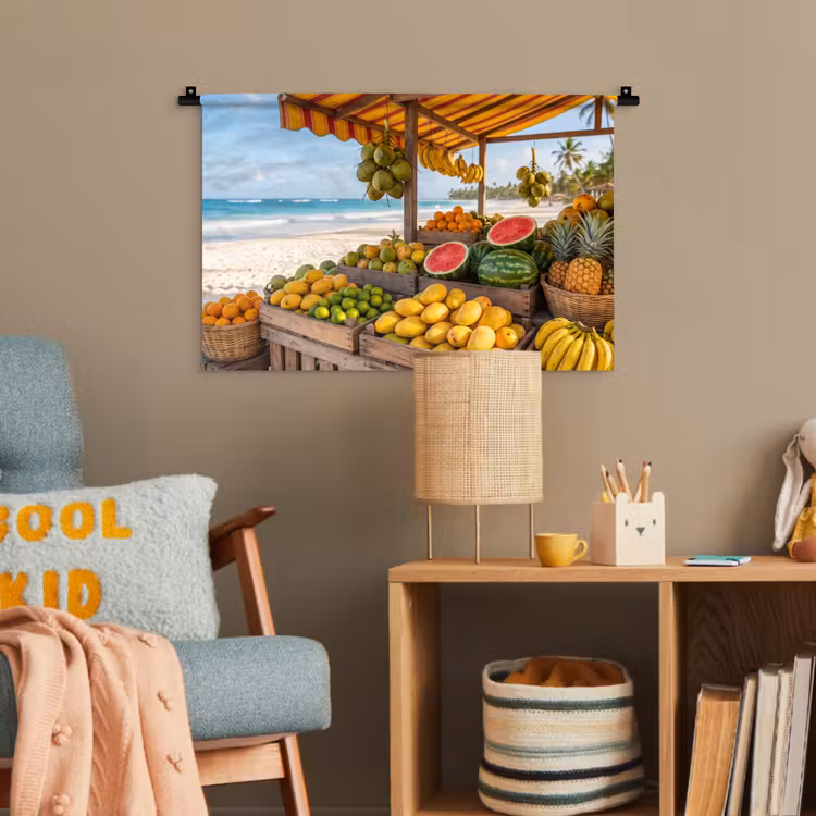 Wandteppich - Obst – Strand – Tropisch - Fruit - Strand - Tropisch Wandkleed katoen klein