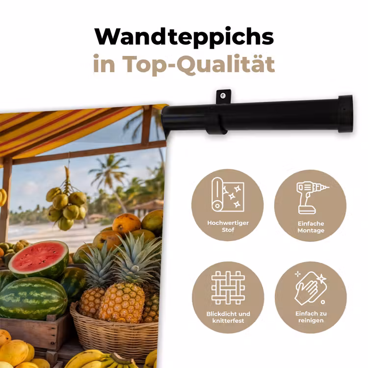 Wandteppich - Obst – Strand – Tropisch - Fruit - Strand - Tropisch Wandkleed katoen klein