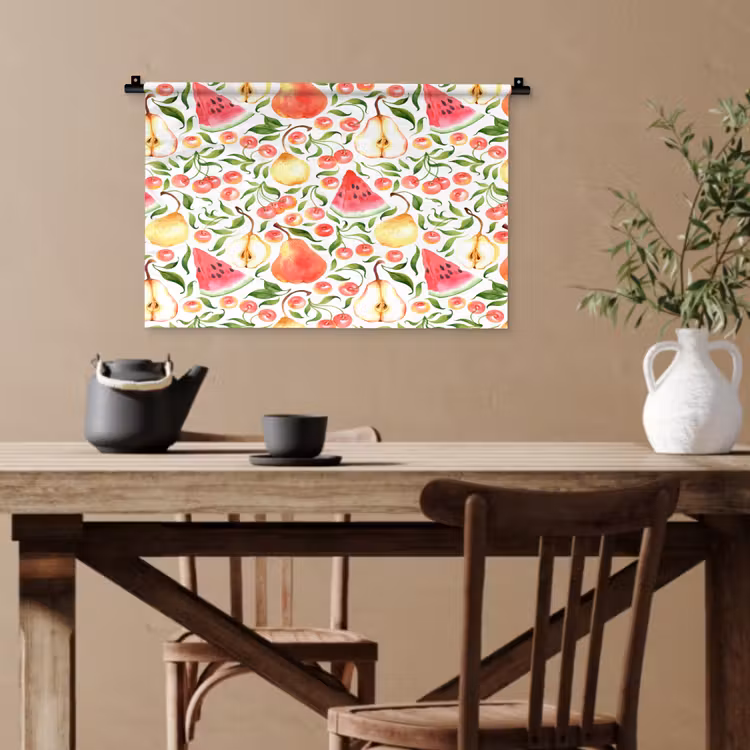 Fruit - Watermeloen - Kersen - Peer Wandkleed katoen klein 269 -sfeer6
