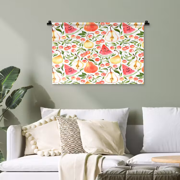Fruit - Watermeloen - Kersen - Peer Wandkleed katoen klein 269 -sfeer7