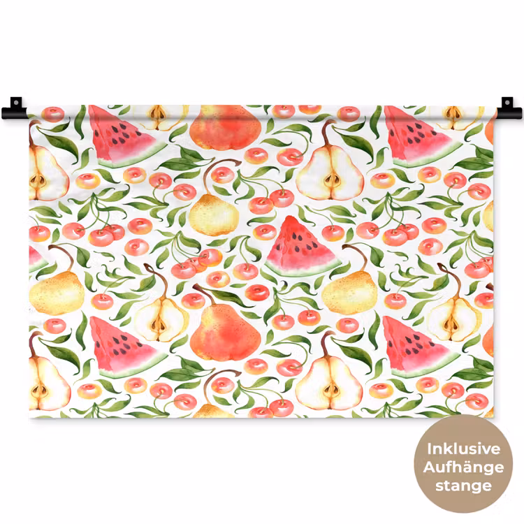 Fruit - Watermeloen - Kersen - Peer Wandkleed katoen klein 269 -t3d_DE