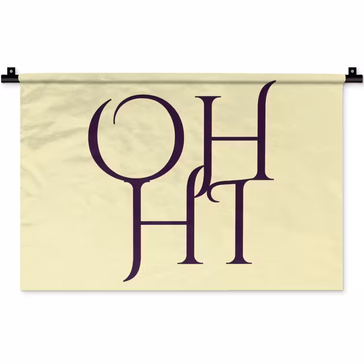 Oh hi - Geel - Monogram Wandkleed katoen klein -zz3d