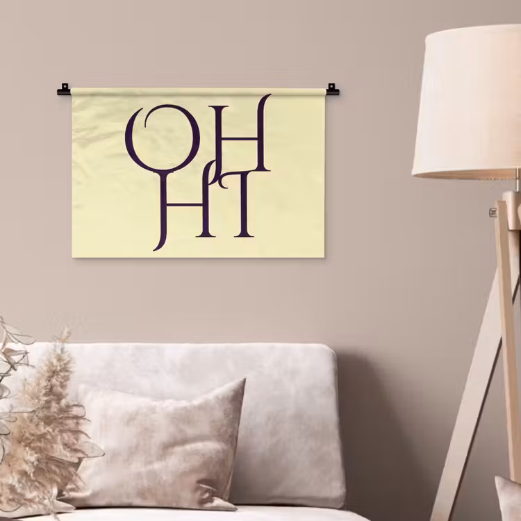 Oh hi - Geel - Monogram Wandkleed katoen klein -sfeer4