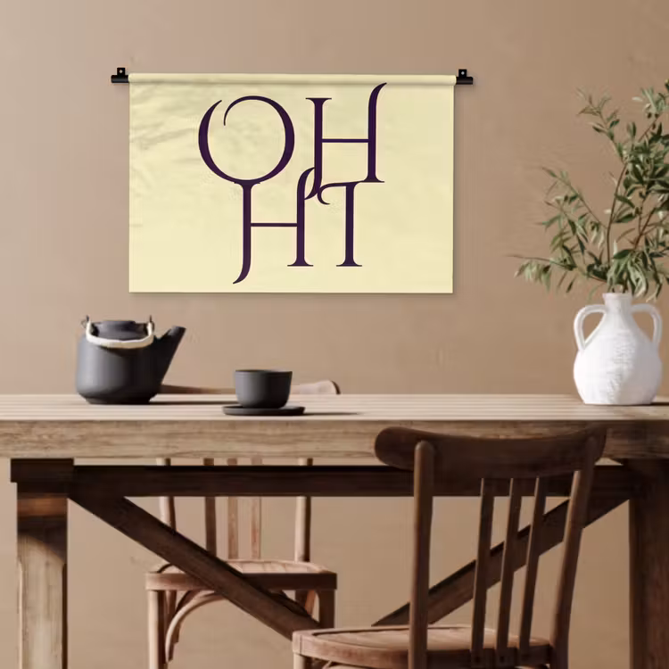 Oh hi - Geel - Monogram Wandkleed katoen klein -sfeer6
