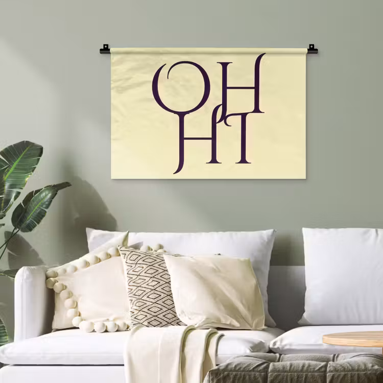 Oh hi - Geel - Monogram Wandkleed katoen klein -sfeer7