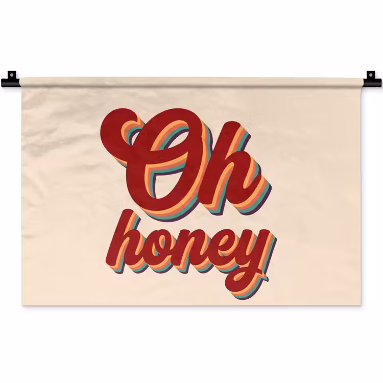 Oh honey - Rood - Schaduw Wandkleed katoen klein -zz3d