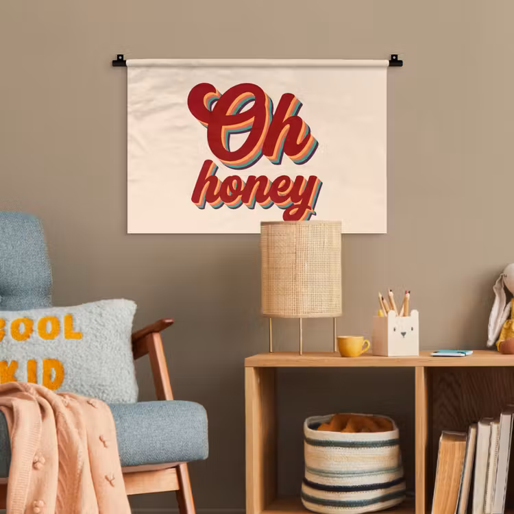 Oh honey - Rood - Schaduw Wandkleed katoen klein -wsfeer4_kind